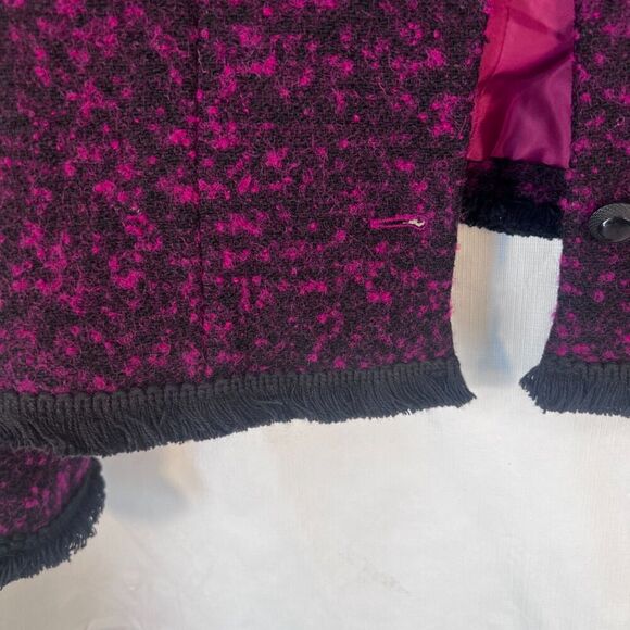 Bridgetown Collection Purple Tweed Fringe Trim Wool Blend Blazer Size 12 - Picture 7 of 10